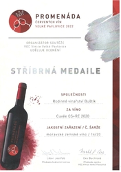 Stříbrná medaile - Promenáda červených vín Velké Pavlovice 2022