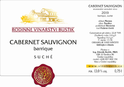 Cabernet Sauvignon, barrique 2019, suché