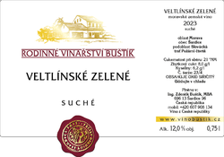 Veltlínské zelené 2023, suché