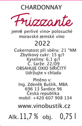 Naše Frizzanté, Chardonnay, perlivé,polosuché 2022