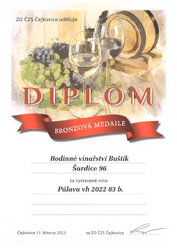 Bronzová medaile - Čejkovice 3.2023