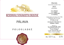 Pálava polosladké 2021