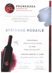Stříbrná medaile z Promenády červených vín 2024